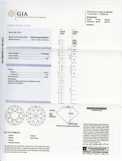 Art Deco 1.18ct Diamond Platinum Engagement Ring