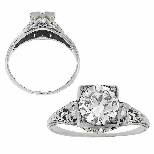 Art Deco 1.26ct Diamond Engagement Ring