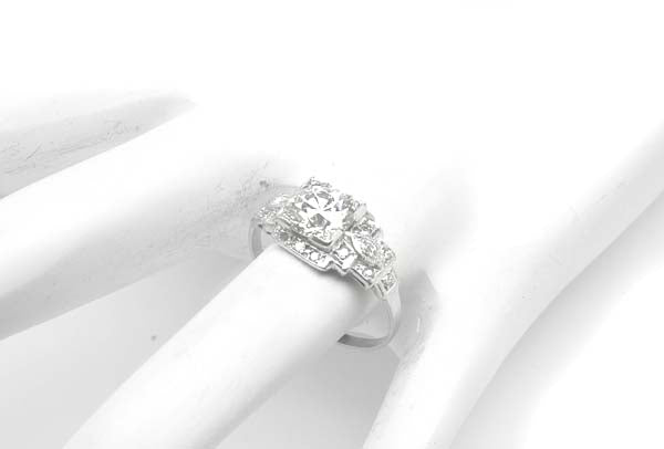 Art Deco 1.36ct Diamond Platinum Engagement Ring
