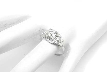 Art Deco 1.36ct Diamond Platinum Engagement Ring