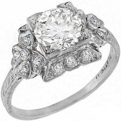 Art Deco 1.43ct Diamond Engagement Ring