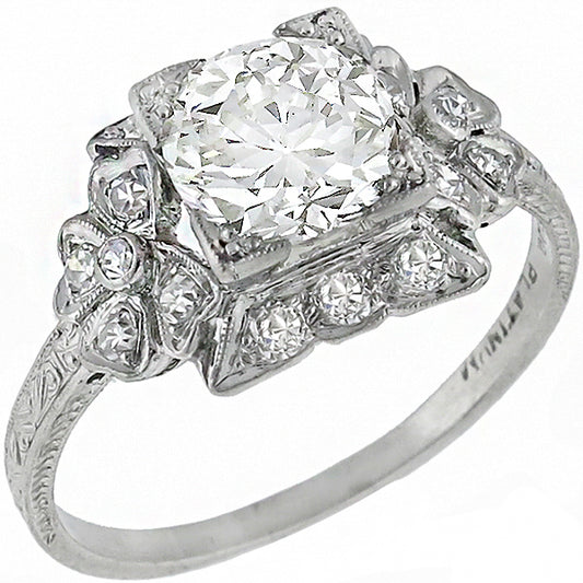 Art Deco 1.43ct Diamond Engagement Ring