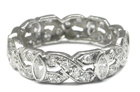 Art Deco 1.50ct Diamond Platinum Wedding Band