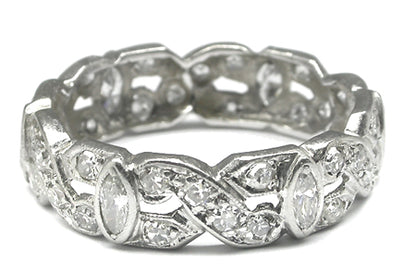 Art Deco 1.50ct Diamond Platinum Wedding Band