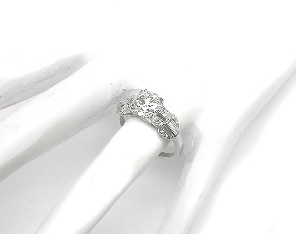 Art Deco 1.53ct Diamond PLatinum Engagement Ring