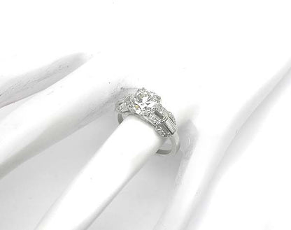 Art Deco 1.53ct Diamond PLatinum Engagement Ring