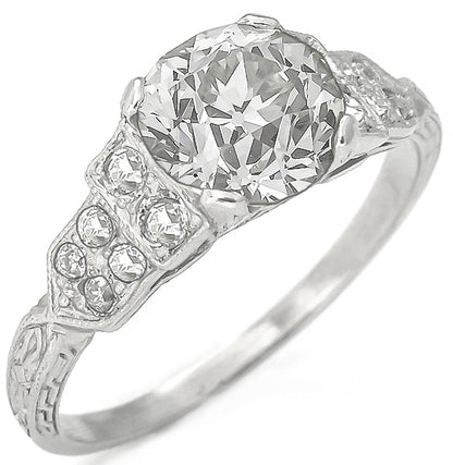 Art Deco 1.55ct Diamond Platinum Engagement Ring