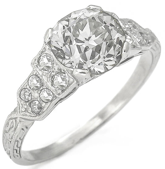Art Deco 1.55ct Diamond Platinum Engagement Ring