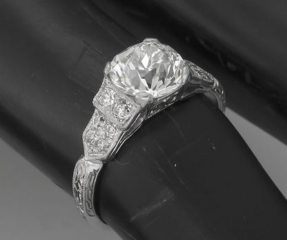 Art Deco 1.55ct Diamond Platinum Engagement Ring
