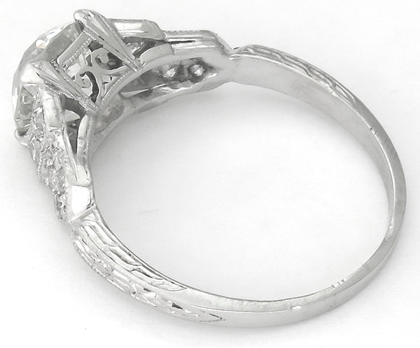 Art Deco 1.55ct Diamond Platinum Engagement Ring
