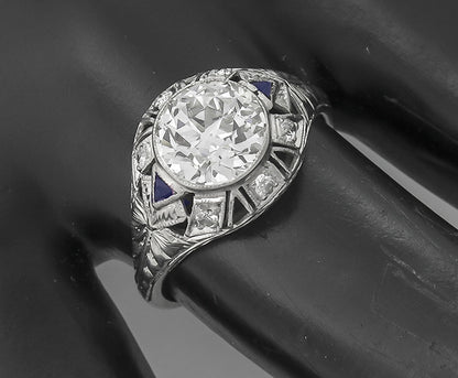 Art Deco 1.55ct Diamond Platinum Engagement Ring