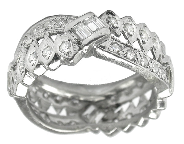 Art Deco 1.70ct Diamond Platinum Wedding Band