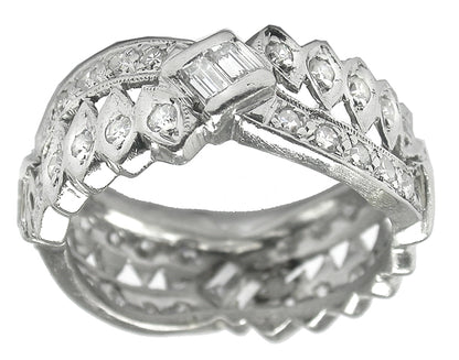 Art Deco 1.70ct Diamond Platinum Wedding Band