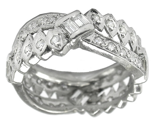 Art Deco 1.70ct Diamond Platinum Wedding Band