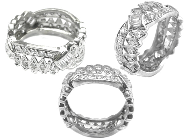 Art Deco 1.70ct Diamond Platinum Wedding Band