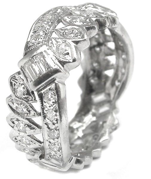Art Deco 1.70ct Diamond Platinum Wedding Band