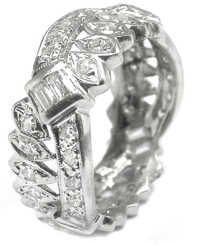 Art Deco 1.70ct Diamond Platinum Wedding Band
