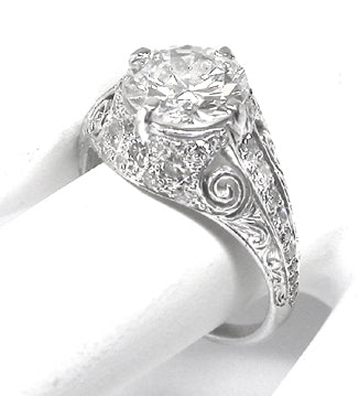 Art Deco 1.78ct Diamond Platinum Engagement Ring