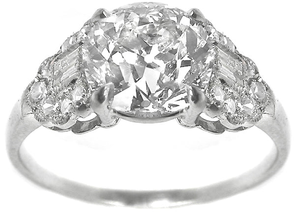 Art Deco 1.85ct Diamond Platinum Engagement Ring