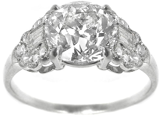 Art Deco 1.85ct Diamond Platinum Engagement Ring