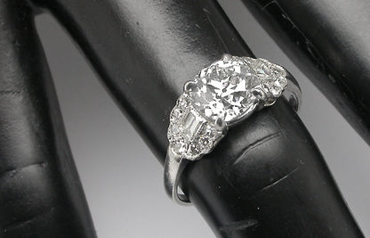 Art Deco 1.85ct Diamond Platinum Engagement Ring