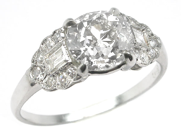 Art Deco 1.85ct Diamond Platinum Engagement Ring
