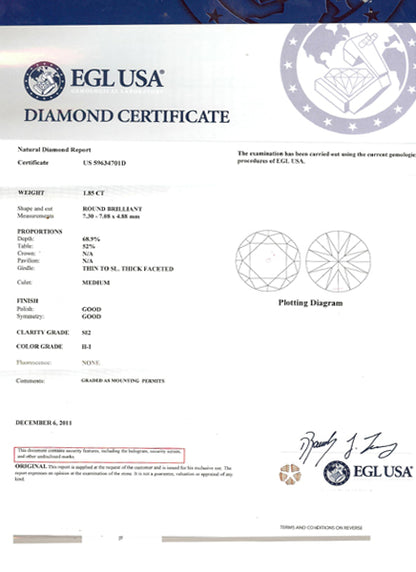 Art Deco 1.85ct Diamond Platinum Engagement Ring