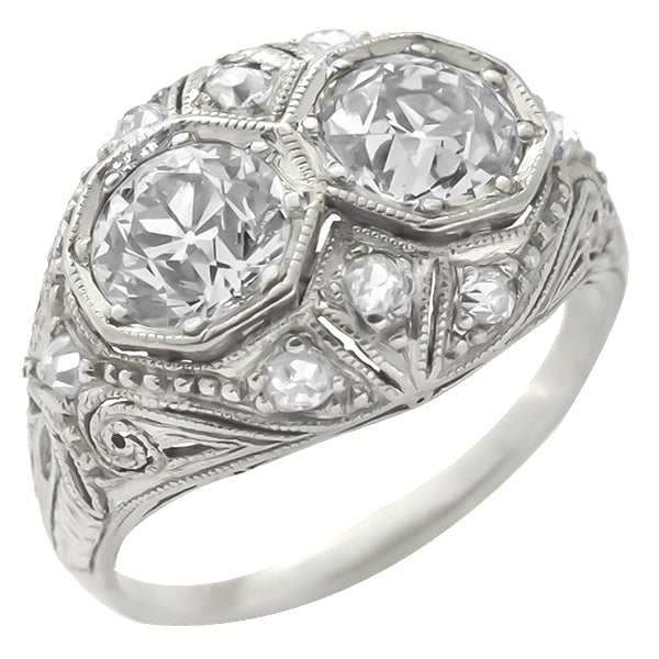 Art Deco 1.90ct Diamond  Platinum Ring