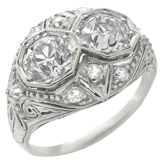Art Deco 1.90ct Diamond  Platinum Ring