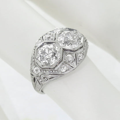 Art Deco 1.90ct Diamond  Platinum Ring
