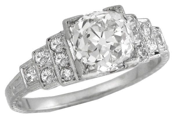 Art Deco 1.96ct Diamond Platinum Engagement Ring