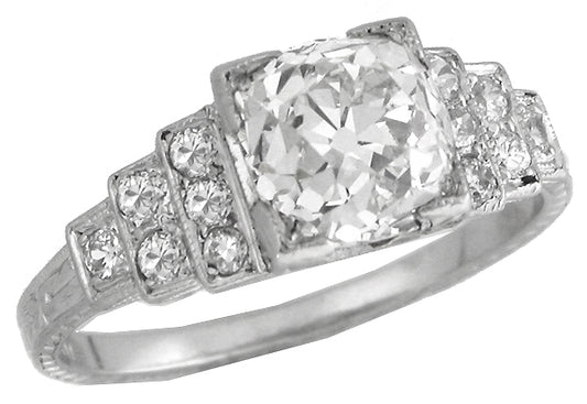 Art Deco 1.96ct Diamond Platinum Engagement Ring
