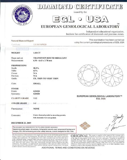 Art Deco 1ct Diamond & Sapphire Platinum Engagement Ring