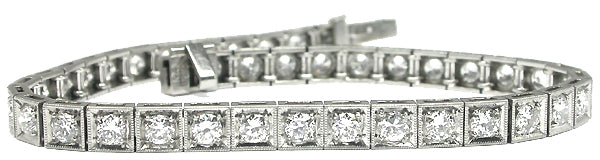 Art Deco 4ct Diamond Platinum Bracelet