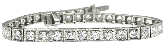 Art Deco 4ct Diamond Platinum Bracelet