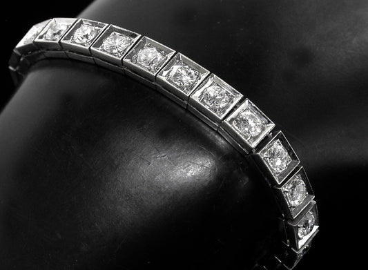 Art Deco 5.50ct Diamond 14k White Gold Bracelet