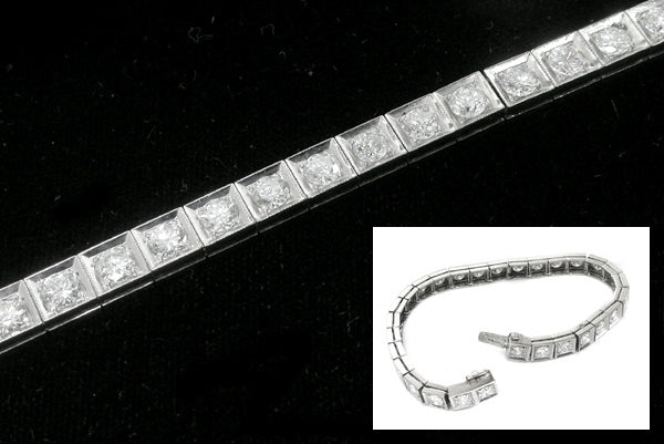 Art Deco 5.50ct Diamond 14k White Gold Bracelet