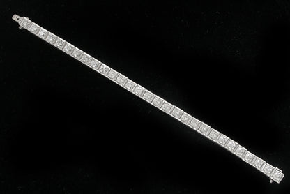 Art Deco 5.50ct Diamond 14k White Gold Bracelet