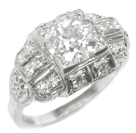 Art Deco Art Deco 1.25ct Old European Cut Diamond Platinum  Ring