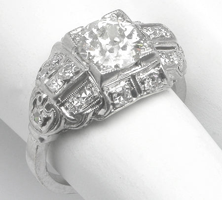 Art Deco Art Deco 1.25ct Old European Cut Diamond Platinum  Ring