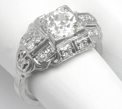 Art Deco Art Deco 1.25ct Old European Cut Diamond Platinum  Ring