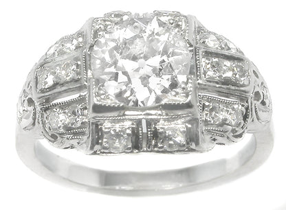 Art Deco Art Deco 1.25ct Old European Cut Diamond Platinum  Ring