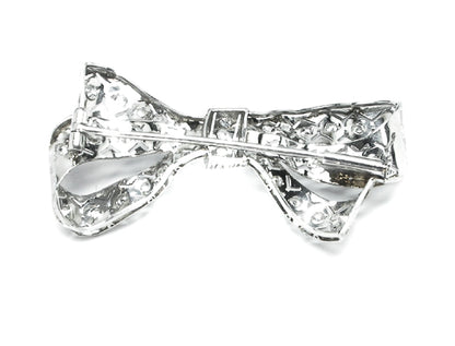 Art Deco  Diamond Platinum Bow Pin