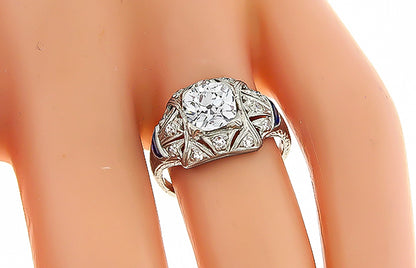 Art Deco GIA Certified 1.24ct Diamond Engagement Ring