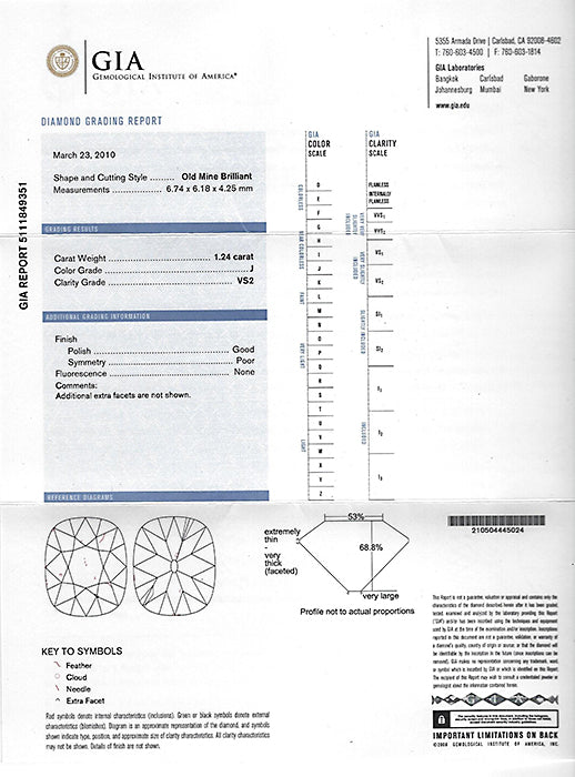 Art Deco GIA Certified 1.24ct Diamond Engagement Ring