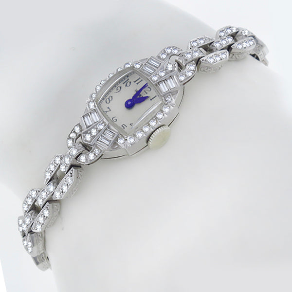 Art Deco Hamilton  3.70ct Diamond Platinum  Watch
