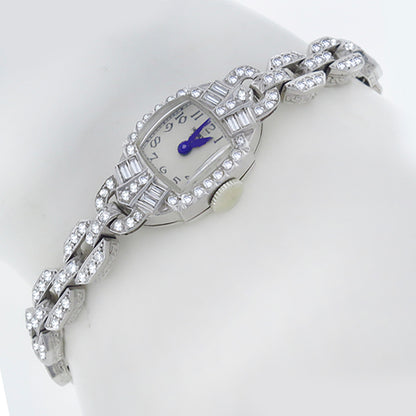 Art Deco Hamilton  3.70ct Diamond Platinum  Watch