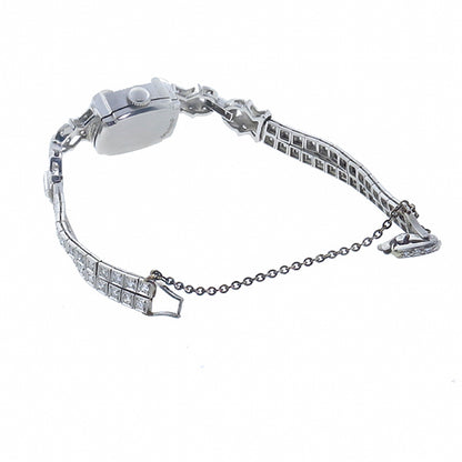 Art Deco Hamilton   4.00ct Diamond Platinum Watch