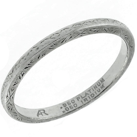 Art Deco Platinum  Wedding Band