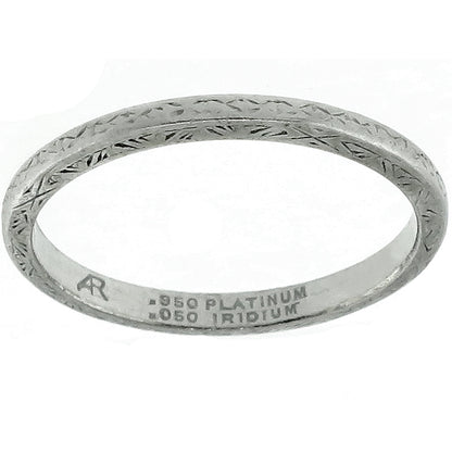 Art Deco Platinum  Wedding Band